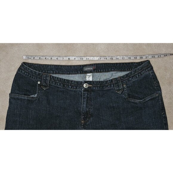 Venezia Blue Jeans Trouser Dark Wash Plus Size 8 Approx 42" Waist 30" Inseam - Picture 5 of 11